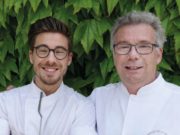 Mathieu Pérou, étoile Michelin 2021 Mathieu Pérou (le chef ayant obtenu une étoile Michelin en 201) avec son père